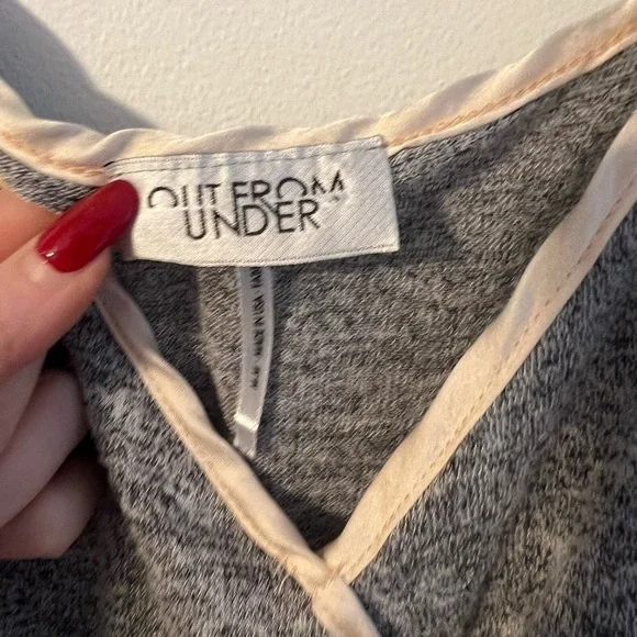 Out From Under x Urban Outfitters Grey Surplice Mini Romper Medium - Picture 10 of 10